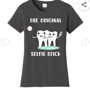 Womens Size Medium "Original Selfie Stick" Dentist or Hygienists T Shirt